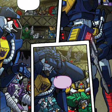 Three comic panels of Blue Bacchus put together in a collage.